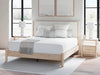 Signature Design Two-tone King Upholstered Panel Bed