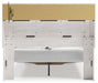 Signature Design White Queen Upholstered Bookcase Bed with Storage