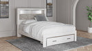 Signature Design White Queen Upholstered Bookcase Bed with Storage