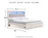 Signature Design White King Upholstered Bookcase Bed with Storage