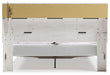 Signature Design White King Upholstered Bookcase Bed with Storage