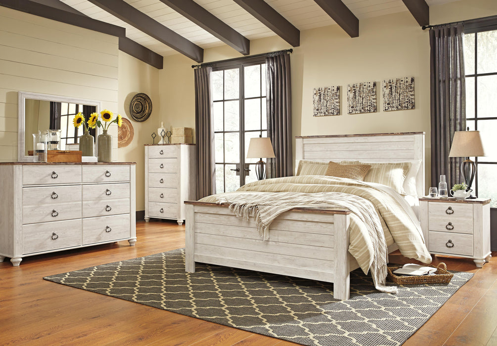 Signature Design Whitewash Queen Panel Headboard