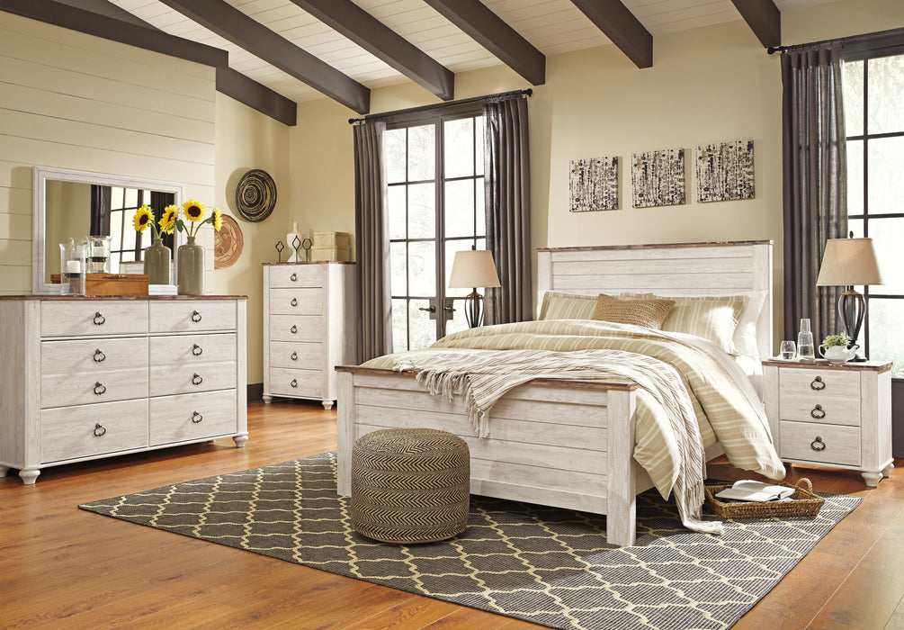 Signature Design Whitewash Queen Panel Headboard
