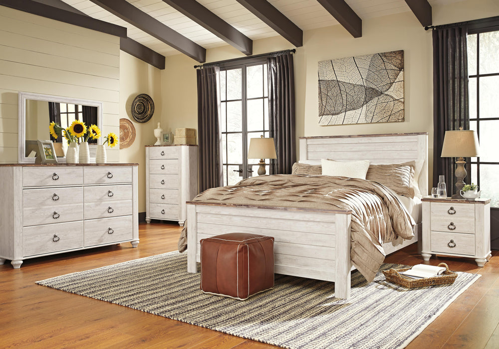 Signature Design Whitewash Queen Panel Headboard