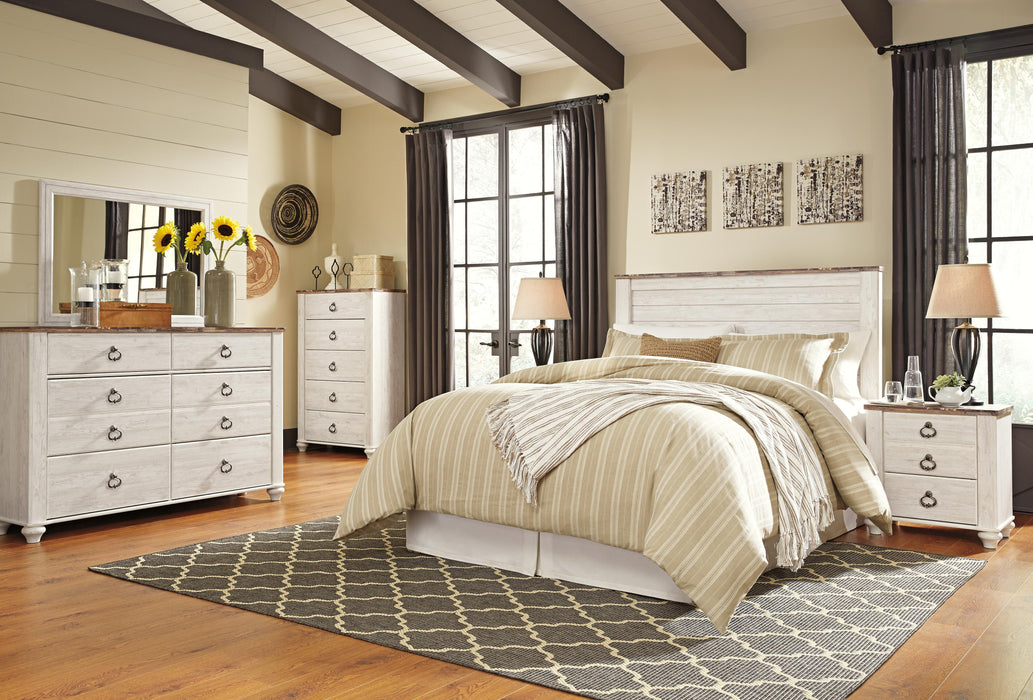 Signature Design Whitewash Queen Panel Headboard