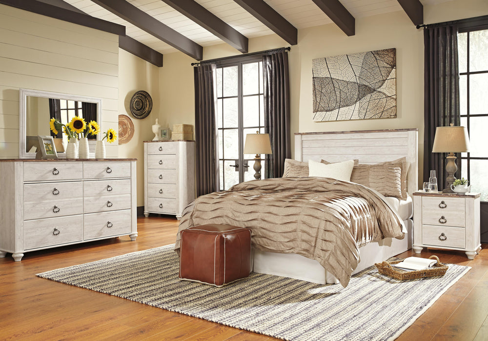 Signature Design Whitewash Queen Panel Headboard