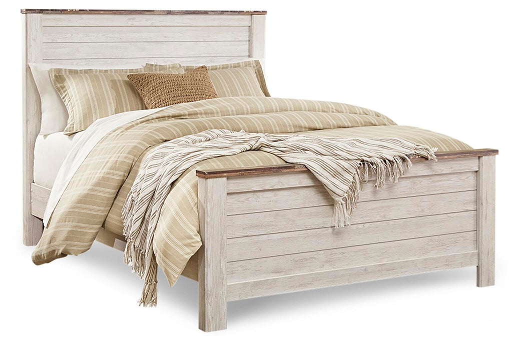 Willowton Whitewash Full Panel Bed