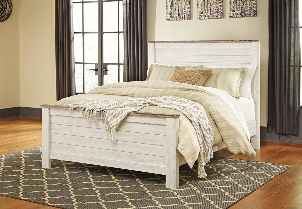 Willowton Whitewash Full Panel Bed