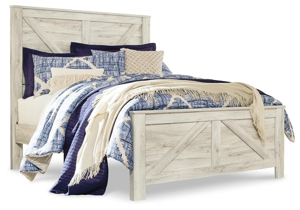 Signature Design Whitewash Queen Crossbuck Panel Bed