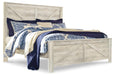 Signature Design Whitewash King Crossbuck Panel Bed