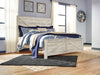 Signature Design Whitewash King Crossbuck Panel Bed
