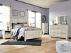 Signature Design Whitewash Queen Crossbuck Panel Bed