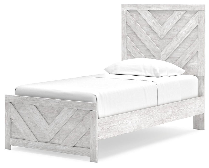 Signature Design Whitewash Twin Panel Bed
