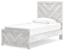 Signature Design Whitewash Twin Panel Bed