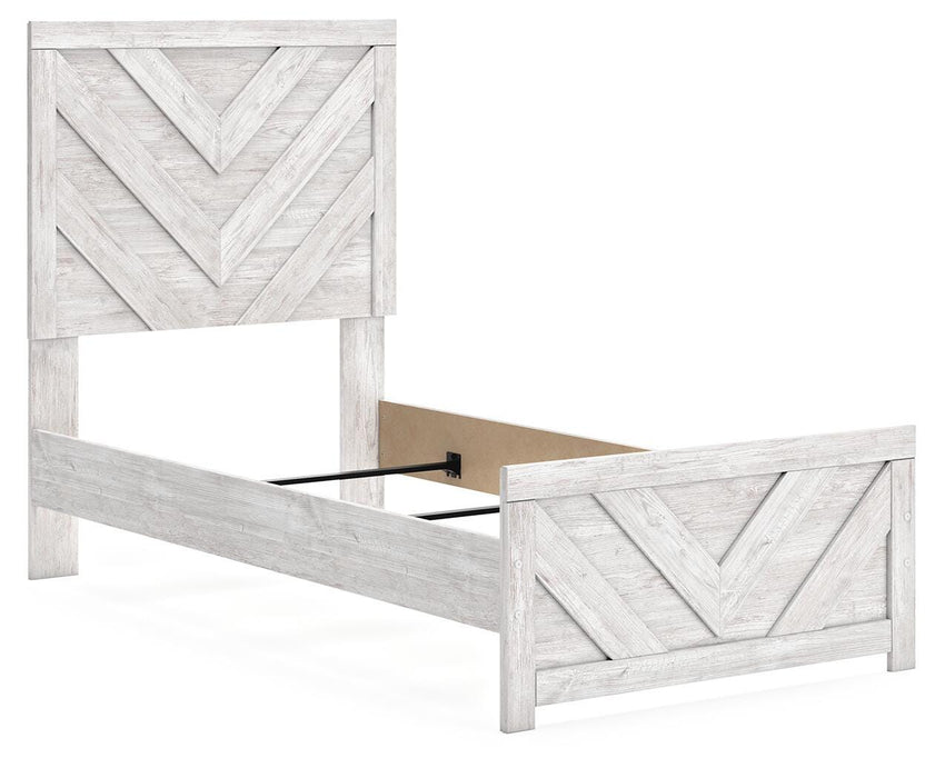Signature Design Whitewash Twin Panel Bed