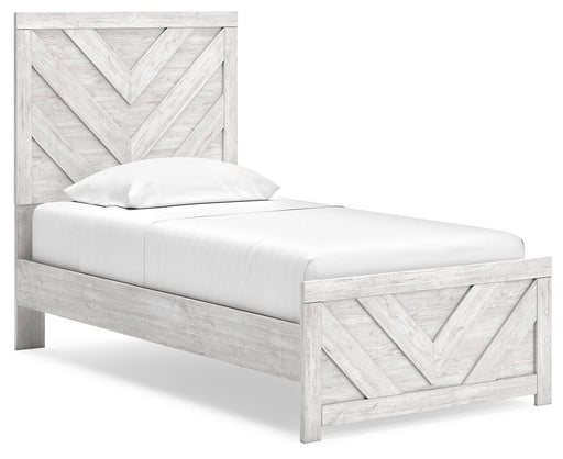 Signature Design Whitewash Twin Panel Bed