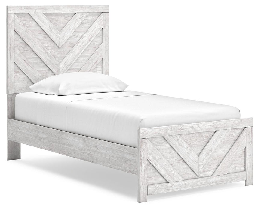 Signature Design Whitewash Twin Panel Bed