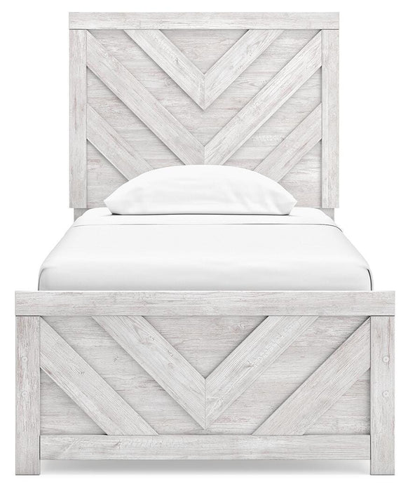 Signature Design Whitewash Twin Panel Bed