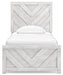 Signature Design Whitewash Twin Panel Bed