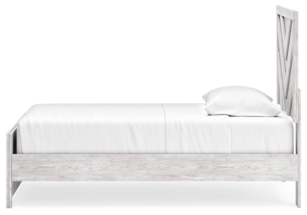 Signature Design Whitewash Twin Panel Bed