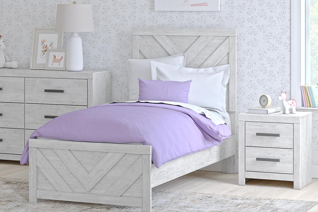 Signature Design Whitewash Twin Panel Bed