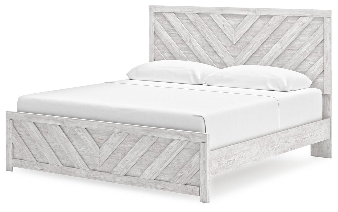 Signature Design Whitewash King Panel Bed