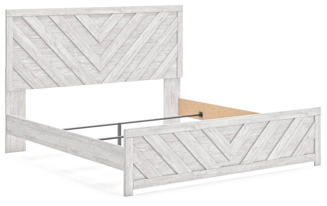 Signature Design Whitewash King Panel Bed