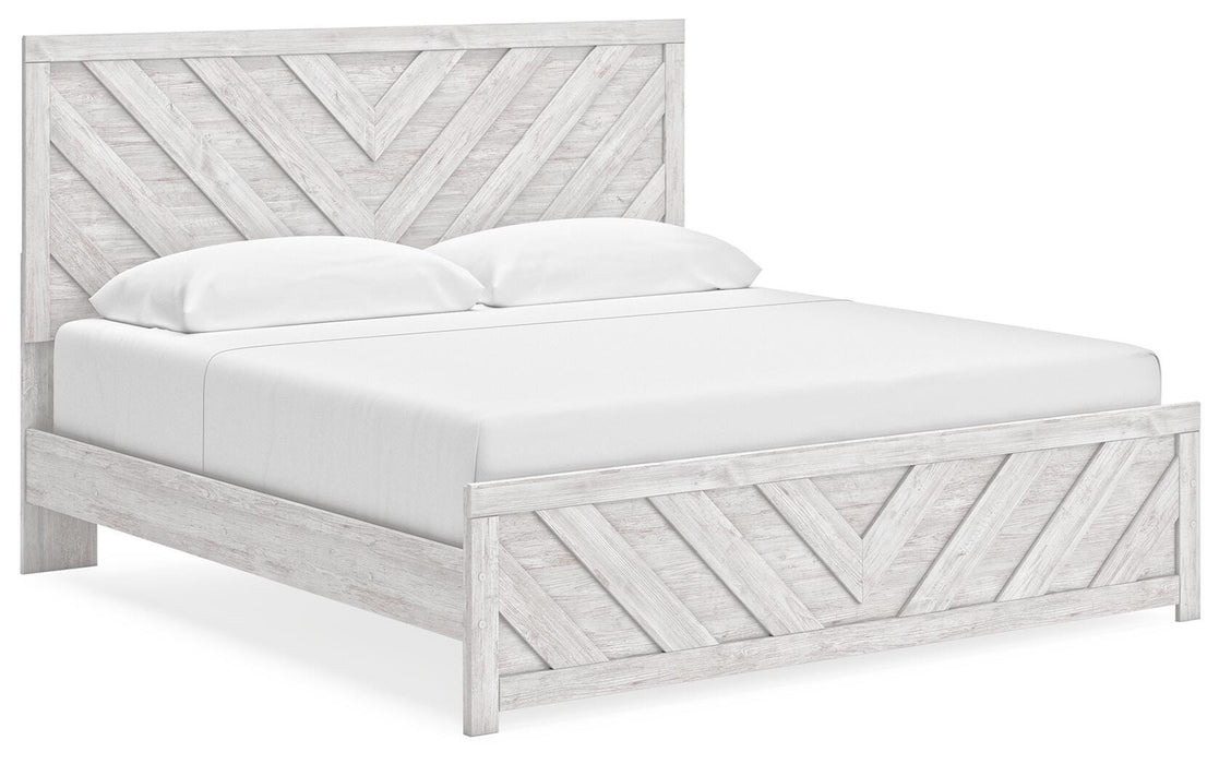 Signature Design Whitewash King Panel Bed