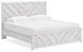 Signature Design Whitewash King Panel Bed