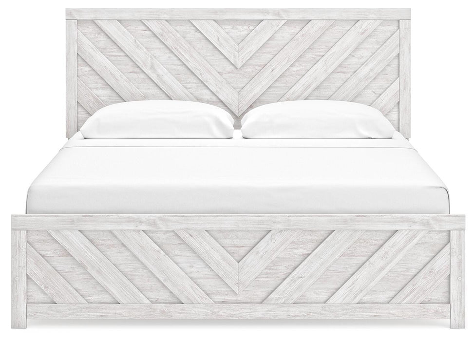 Signature Design Whitewash King Panel Bed