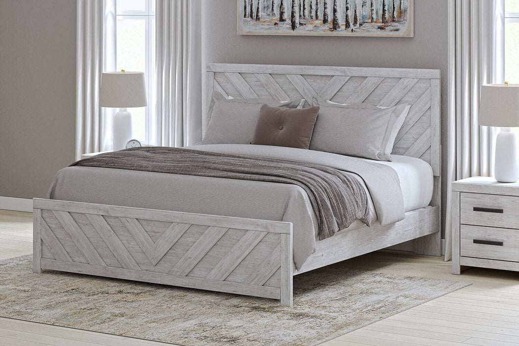 Signature Design Whitewash King Panel Bed