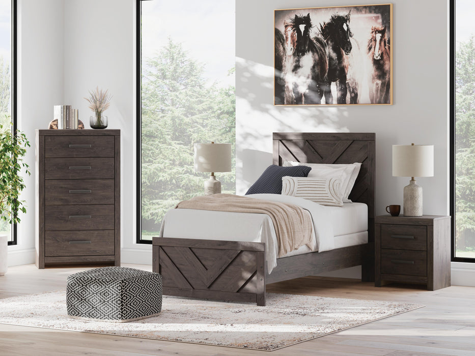Signature Design Charcoal Twin Panel Bed