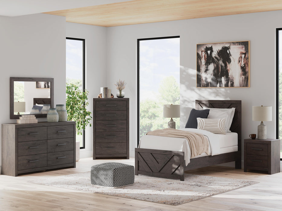 Signature Design Charcoal Twin Panel Bed