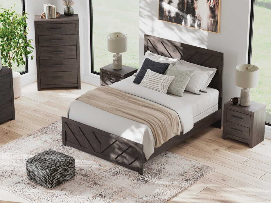 Signature Design Charcoal Queen Panel Bed