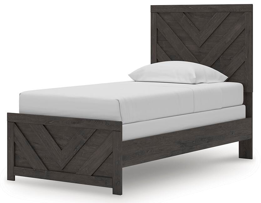 Signature Design Charcoal Twin Panel Bed