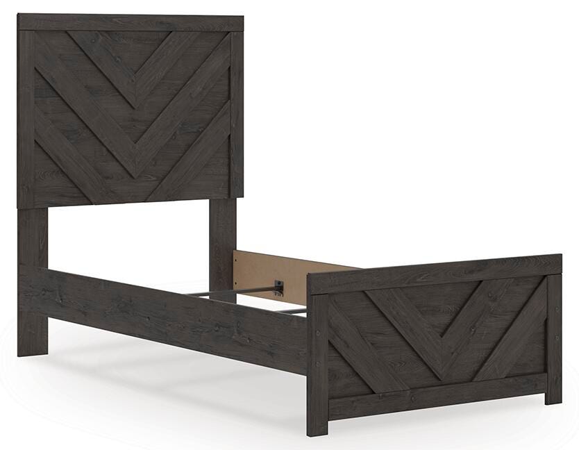 Signature Design Charcoal Twin Panel Bed