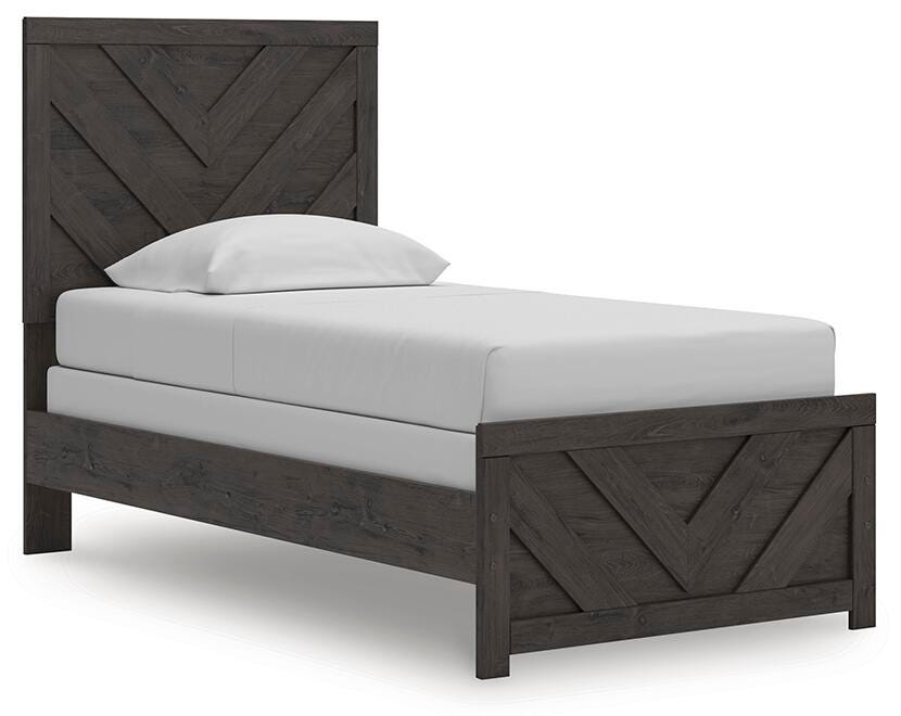 Signature Design Charcoal Twin Panel Bed