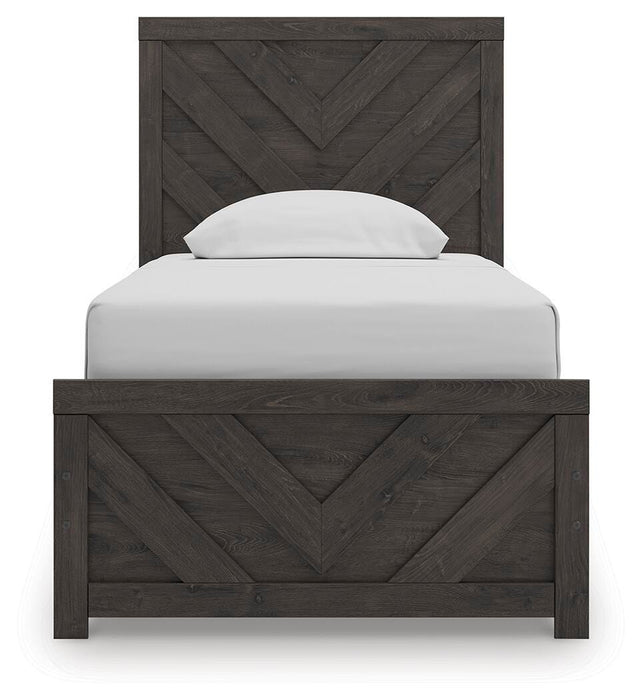 Signature Design Charcoal Twin Panel Bed
