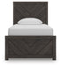 Signature Design Charcoal Twin Panel Bed