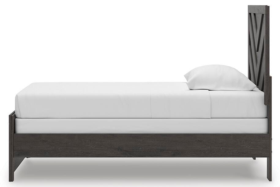 Signature Design Charcoal Twin Panel Bed