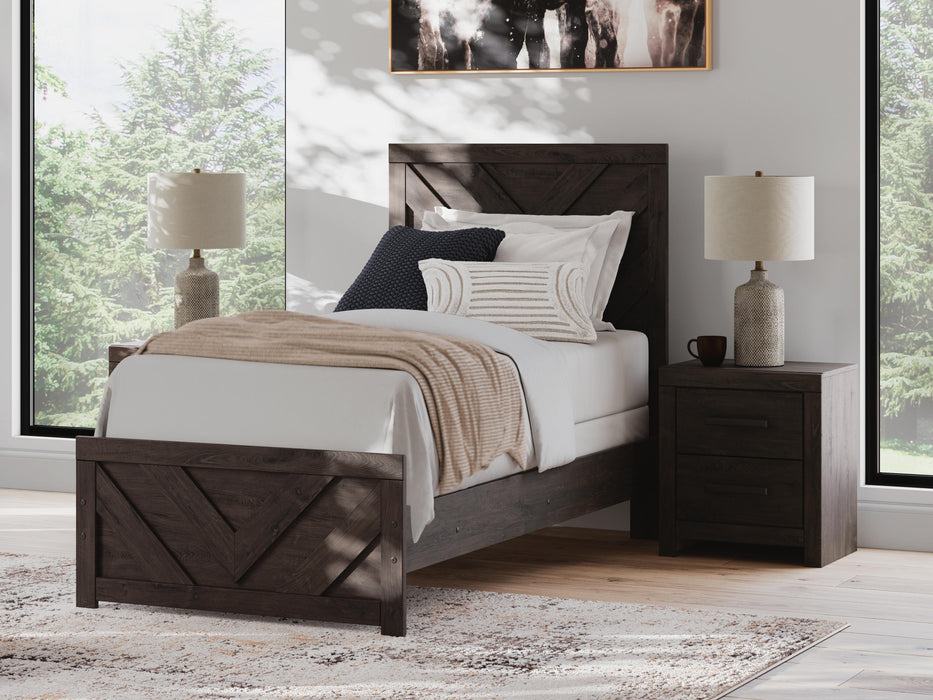 Signature Design Charcoal Twin Panel Bed