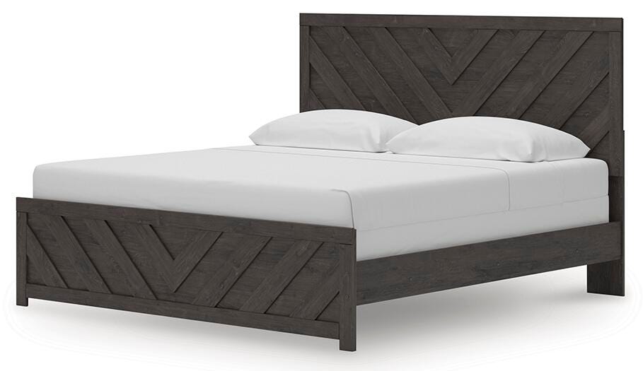 Signature Design Charcoal King Panel Bed