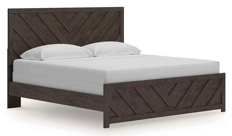 Signature Design Charcoal King Panel Bed