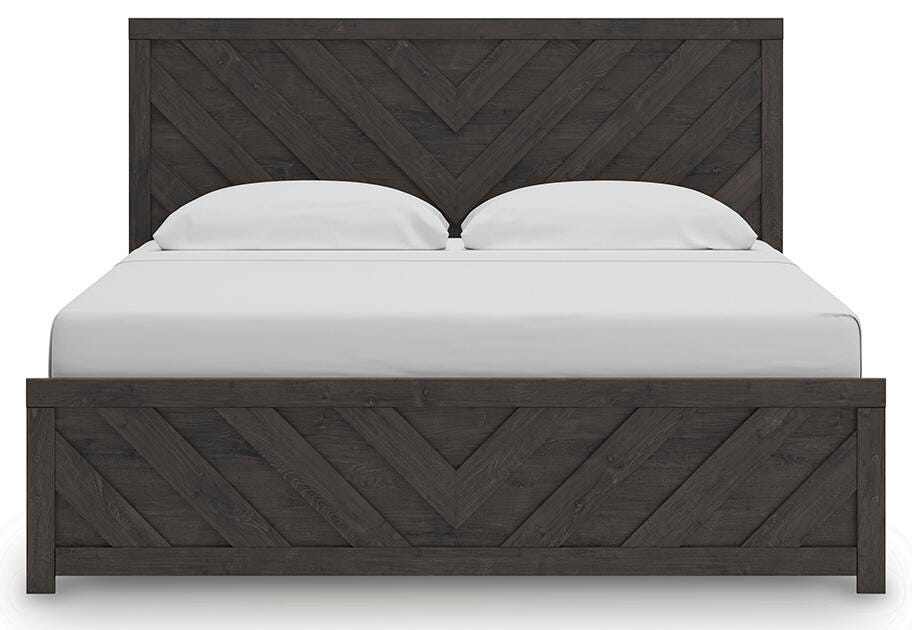 Signature Design Charcoal King Panel Bed