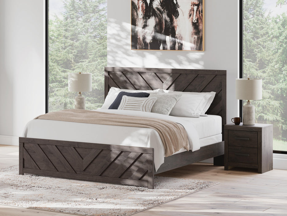 Signature Design Charcoal King Panel Bed
