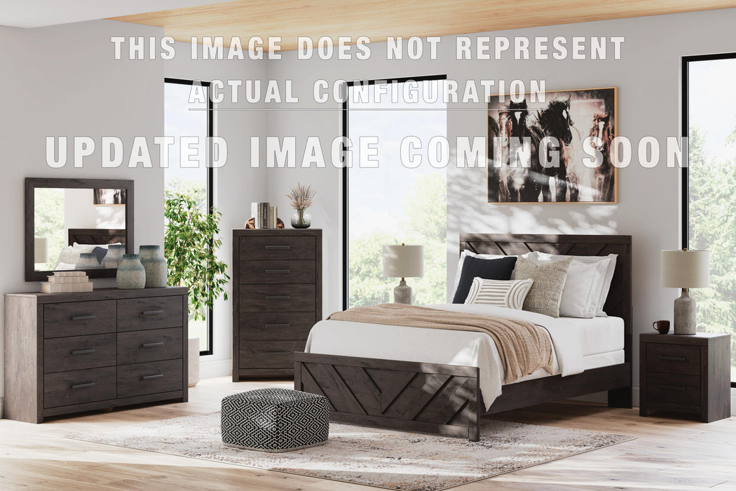 Signature Design Charcoal Queen Panel Bed