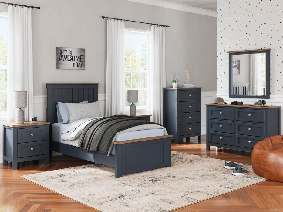 Signature Design Brown/Blue Dresser and Mirror