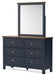 Signature Design Brown/Blue Dresser and Mirror