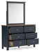 Signature Design Brown/Blue Dresser and Mirror