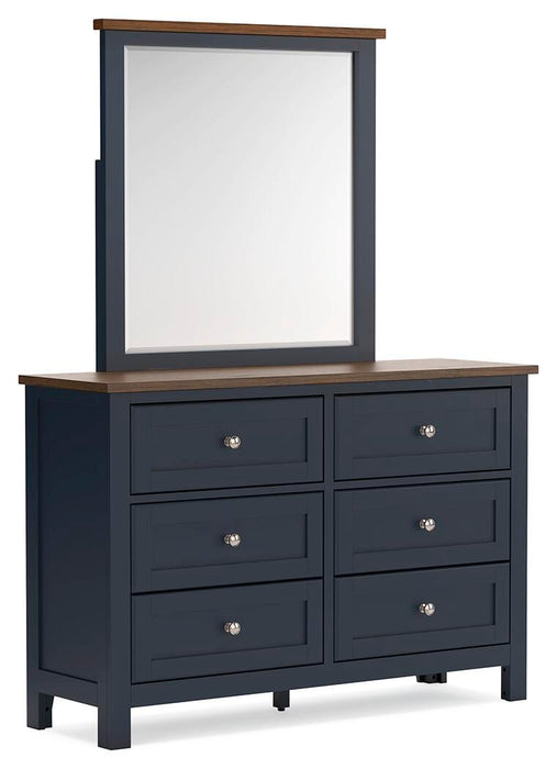 Signature Design Brown/Blue Dresser and Mirror